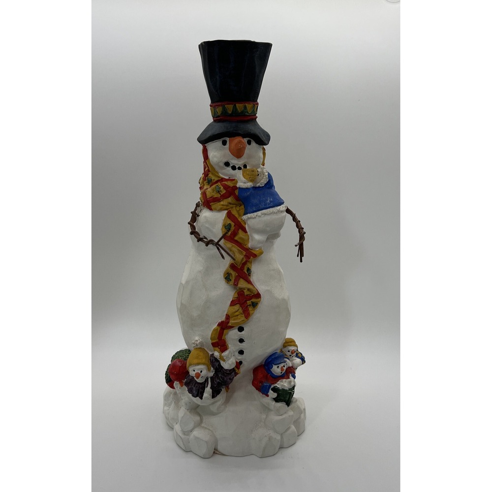 Vintage Dept. 56 Snowman Candle Holder Taper‎ Winter Christmas Holiday Decor